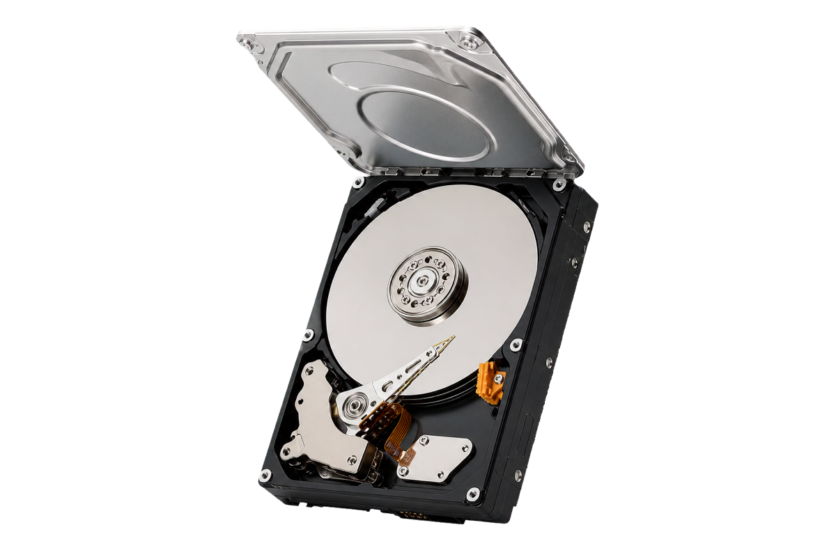 Open hard drive used to represent in-house data recovery