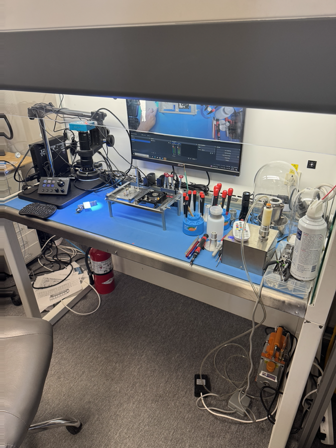 ISO Class 5 clean bench used for mechanical hard drive recovery