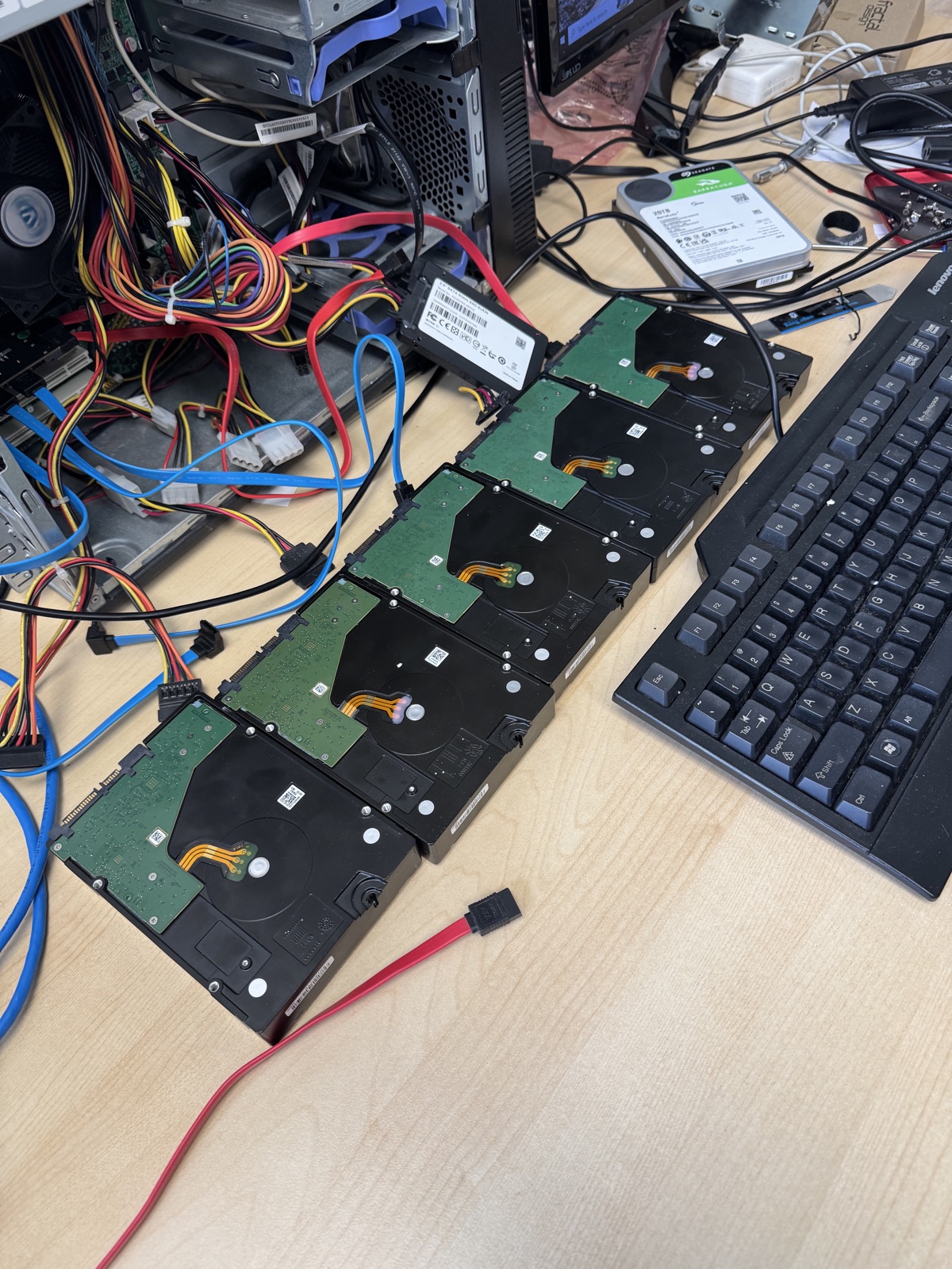 RAID drives connected for controlled imaging and rebuild