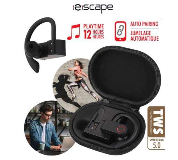 Escape True Wireless Sports Stereo Mini Earphones and Charging Station (BTMB750) - Image 2